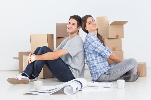 Packed boxes and furniture ready for long-term storage
