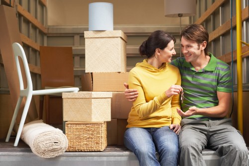Secure packing materials and labelled boxes for a Dulwich move